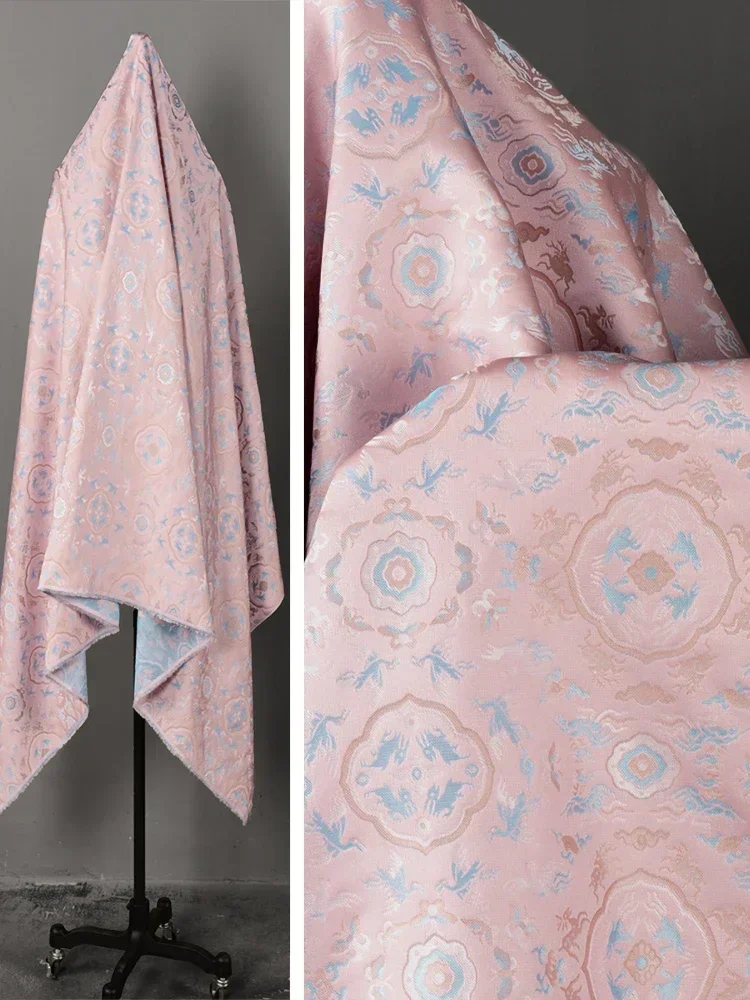 

Розовая тканая парчовая ткань Cheongsam Hanfu, мягкая подвеска, ткань для шитья одежды, оптовая продажа, ткань, материал «сделай сам»