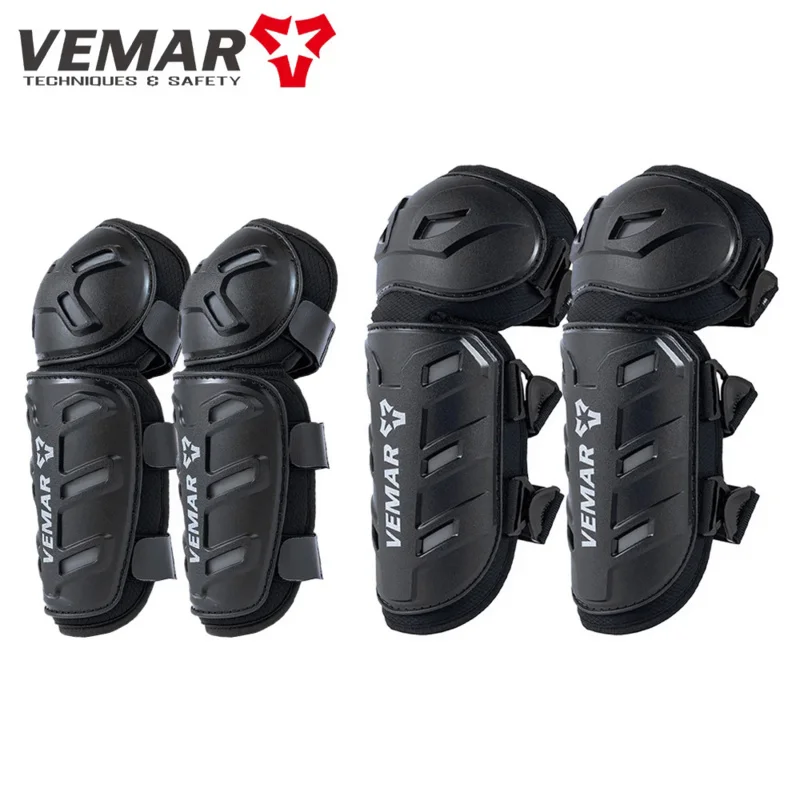 

New 2024 Motorcycle Cycling Knee Elbowpad PVC Shell Protection Motocross Protection Gear Reflective Motorbike Kneepad Breathable