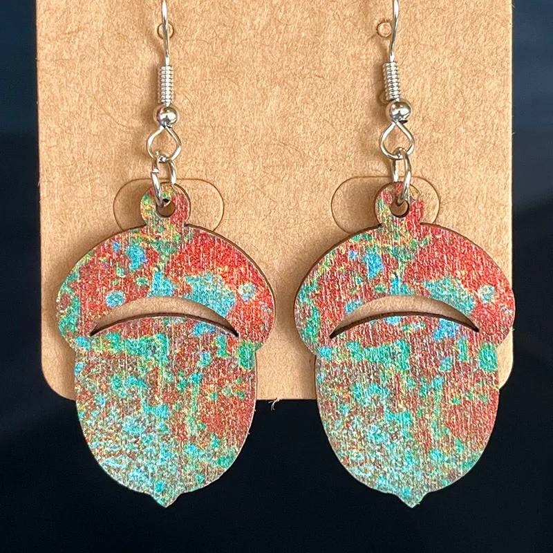 Vintage Hollowed Maple Leaf Earrings Bohemian Art Deco Leaf Pumpkin Ethnic Bohemian Thanksgiving Earrings For Women