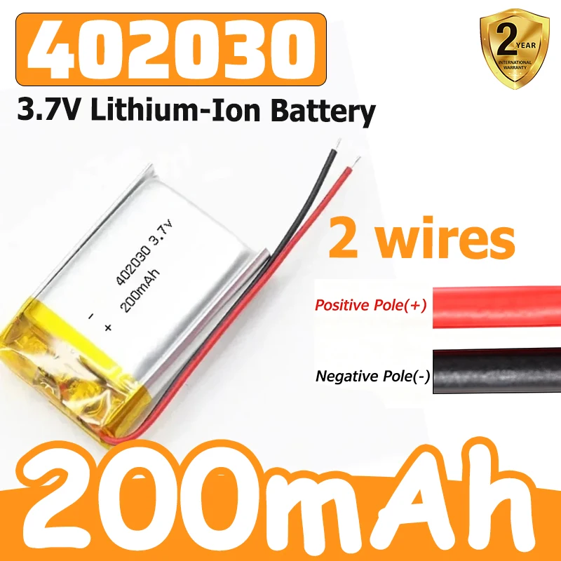 402030 200mAh 3.7V Lithium Polymer Battery for Smart Bracelet Voice Recorder GPS Tablet PC Pet Training Tool Webcam Batteries