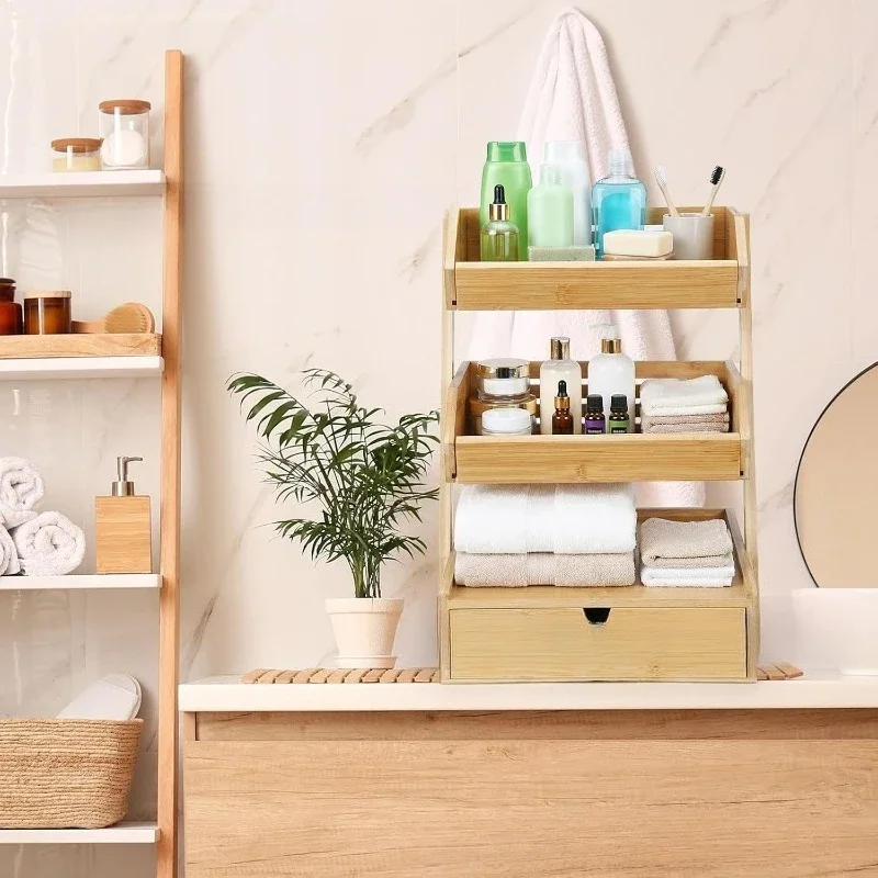 Shelf Wooden Fruit Storage Rack Kitchen Dim Sum Bread Box