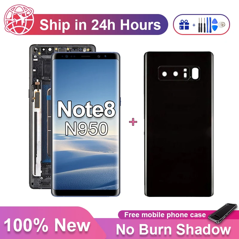 

Super AMOLED LCD For Samsung Galaxy Note 8 Screen SM-N950 N9500 N950F N950U Touch Display Note8 Lcd Replacement Free back cover