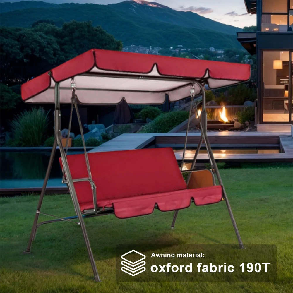 Garden Swing Seat Replacement Canopy Waterproof Swing Top Cover Sun Shade Awning Cover for Patio Swing Garden Swing Outdoor