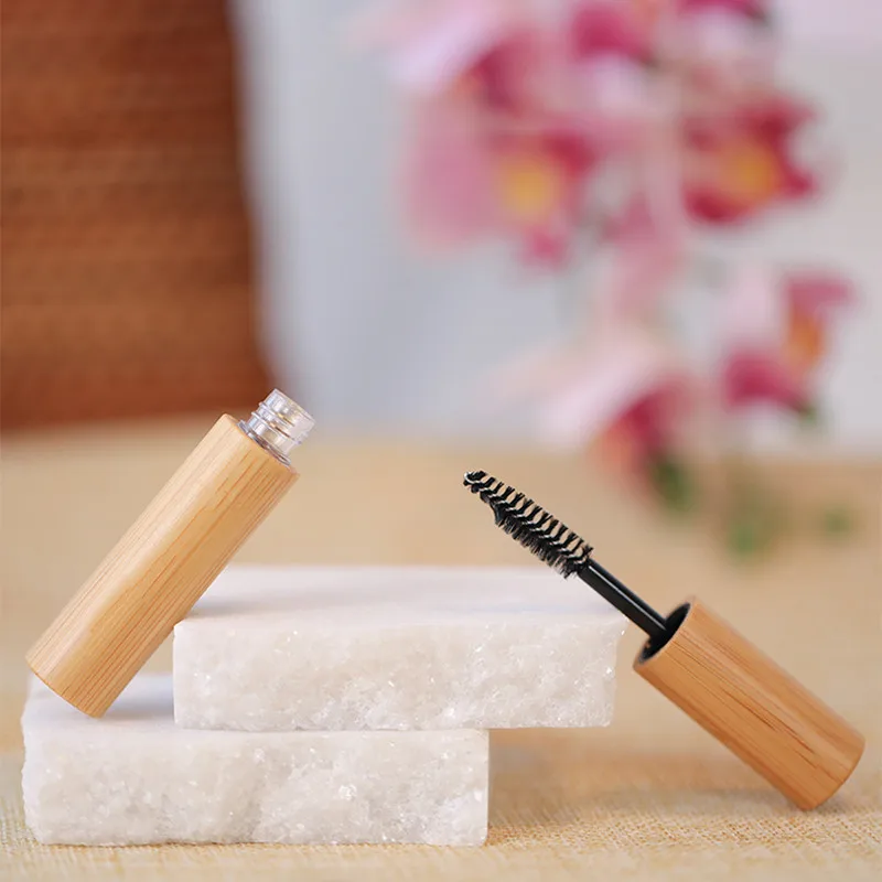 Natural Health Bamboo Lip Gloss Glaze Tube Eyelash Mascara Bottle High-grade Eyeliner Container DIY Nail Edge Oil Empty Tube
