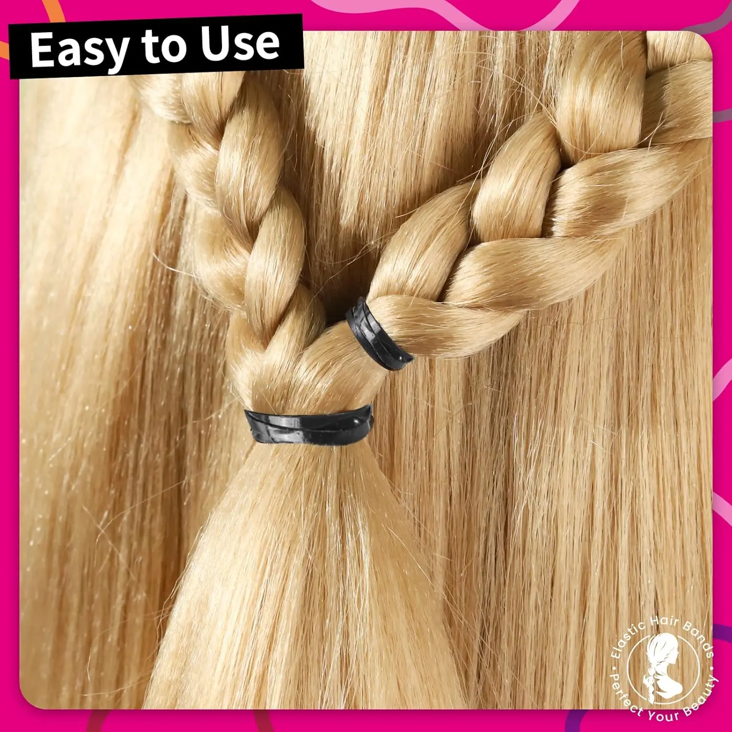 120/300/500 Stück mehrfarbige elastische Haarbänder, Gummibänder für dünnes, dickes Haar, kleine Haargummis, dehnbare Pferdeschwanzhalter – Detail 5
