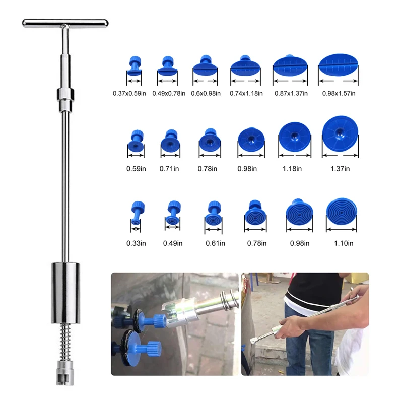 Car Dent Repair Puller Tools Sets 18 Different Shapes of Tap Adapt For Multiple Car Dent Vehicle Dent Remover Sets