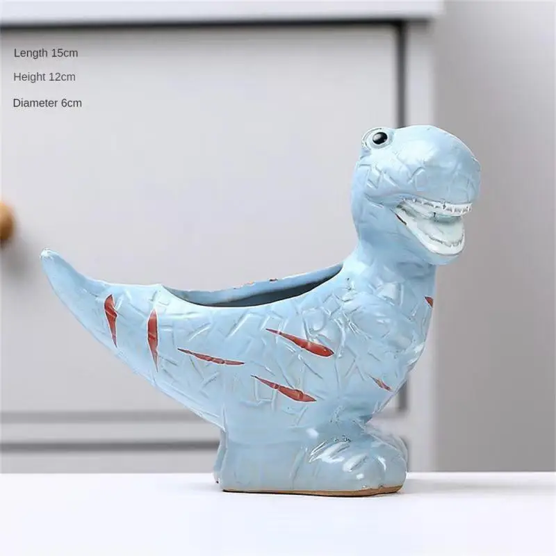 Succulent Planter Pot Mini Dinosaur Shaped Cartoon 15*6cm With Drain Holes Small Ornament Plant Pot Creative Bonsai Pots