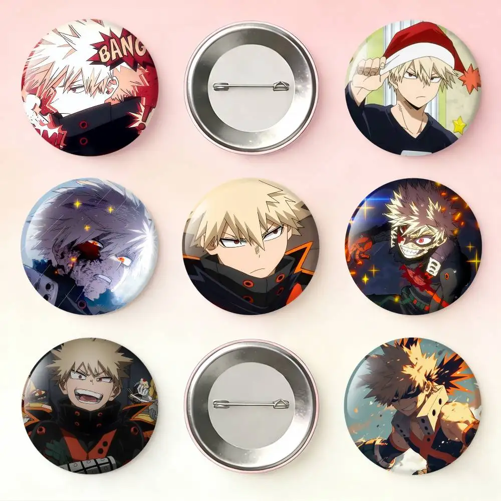 

B-Bakugo A-Anime K-Katsuki Laser Badge Creative Pins Brooch for Bag Clothes Hat Decor Gifts Fans Collect