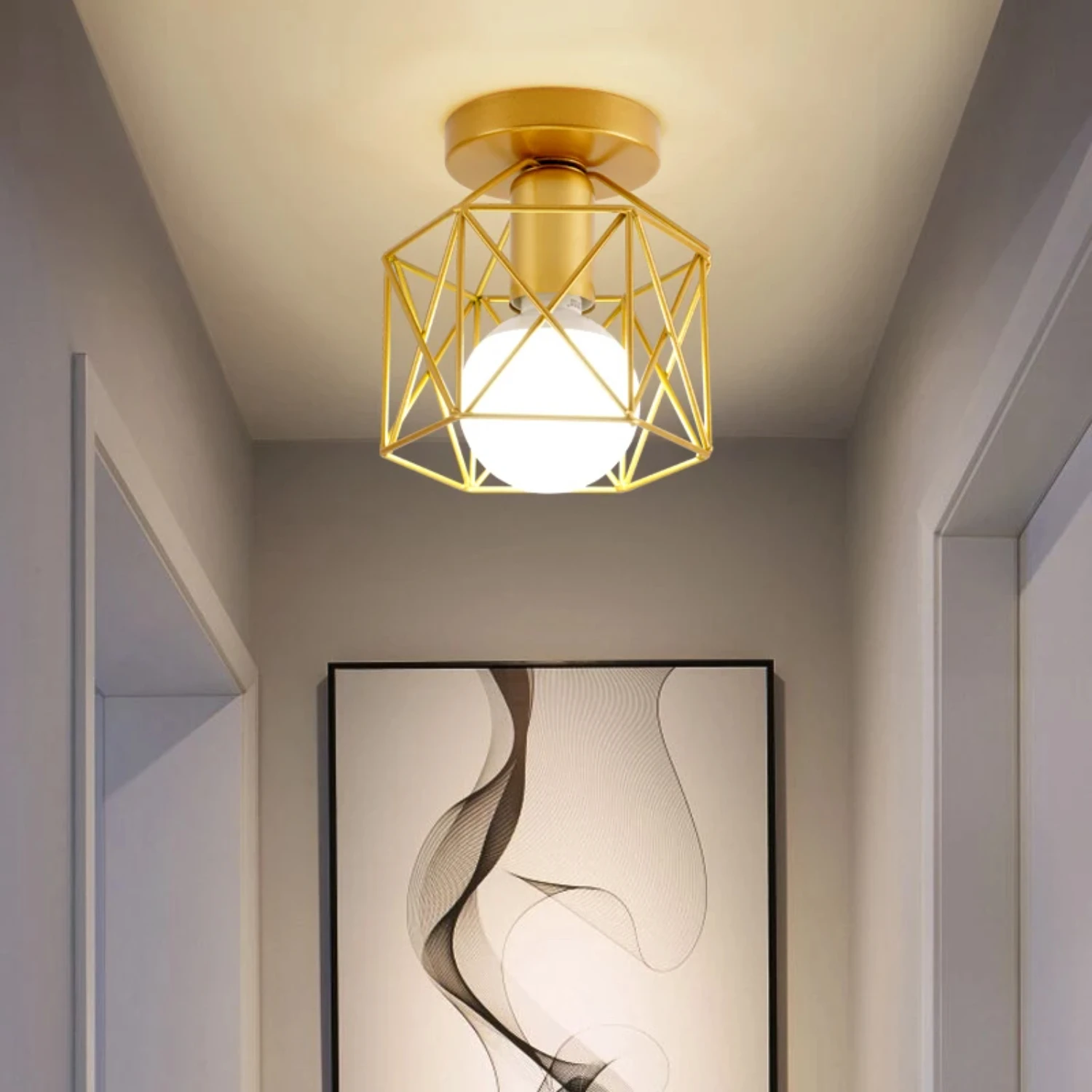 ecor. Elevate your home with the opulent Nordic gold metal ceiling lamp shade, exuding sophistication and elegance. Create a lux