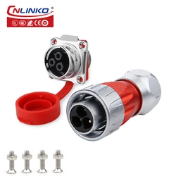 CNLINKO M24 3 4 10 12 19 24 Pin Metal Circular Aviation Connector Waterproof IP68 Wire Connector for Industry Medical Equipment