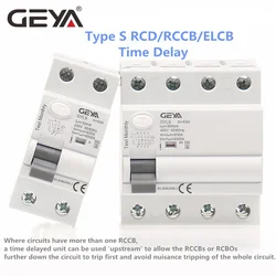 GEYA GYL9 AC-S Type Time Delayed RCD RCCB ELCB Delay Type Electromagnetic Circuit Breaker