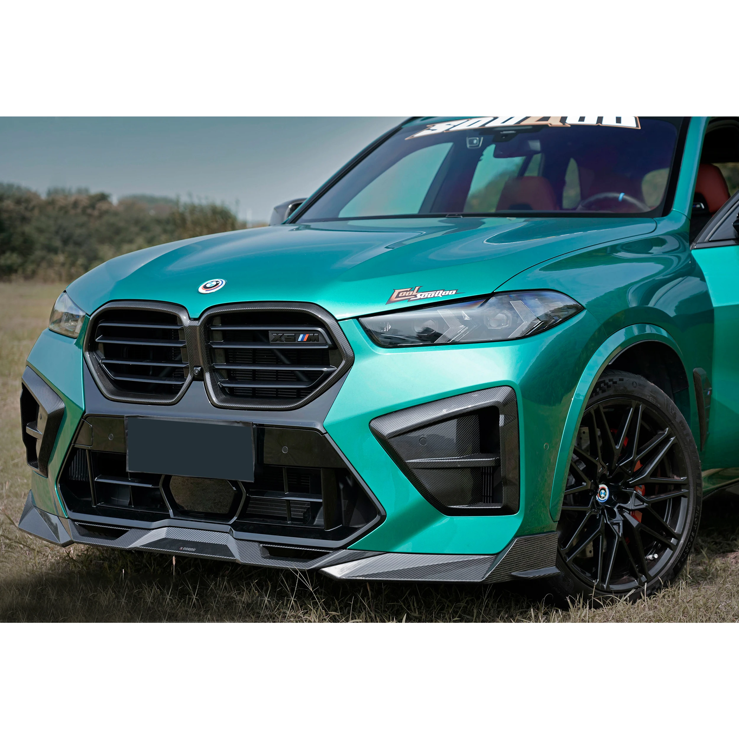 Высококачественная сменная рамка передней решетки из сухого углеродного волокна для X5M F95 LCI X6M F96 LCI 2024 + рамка решетки бампера