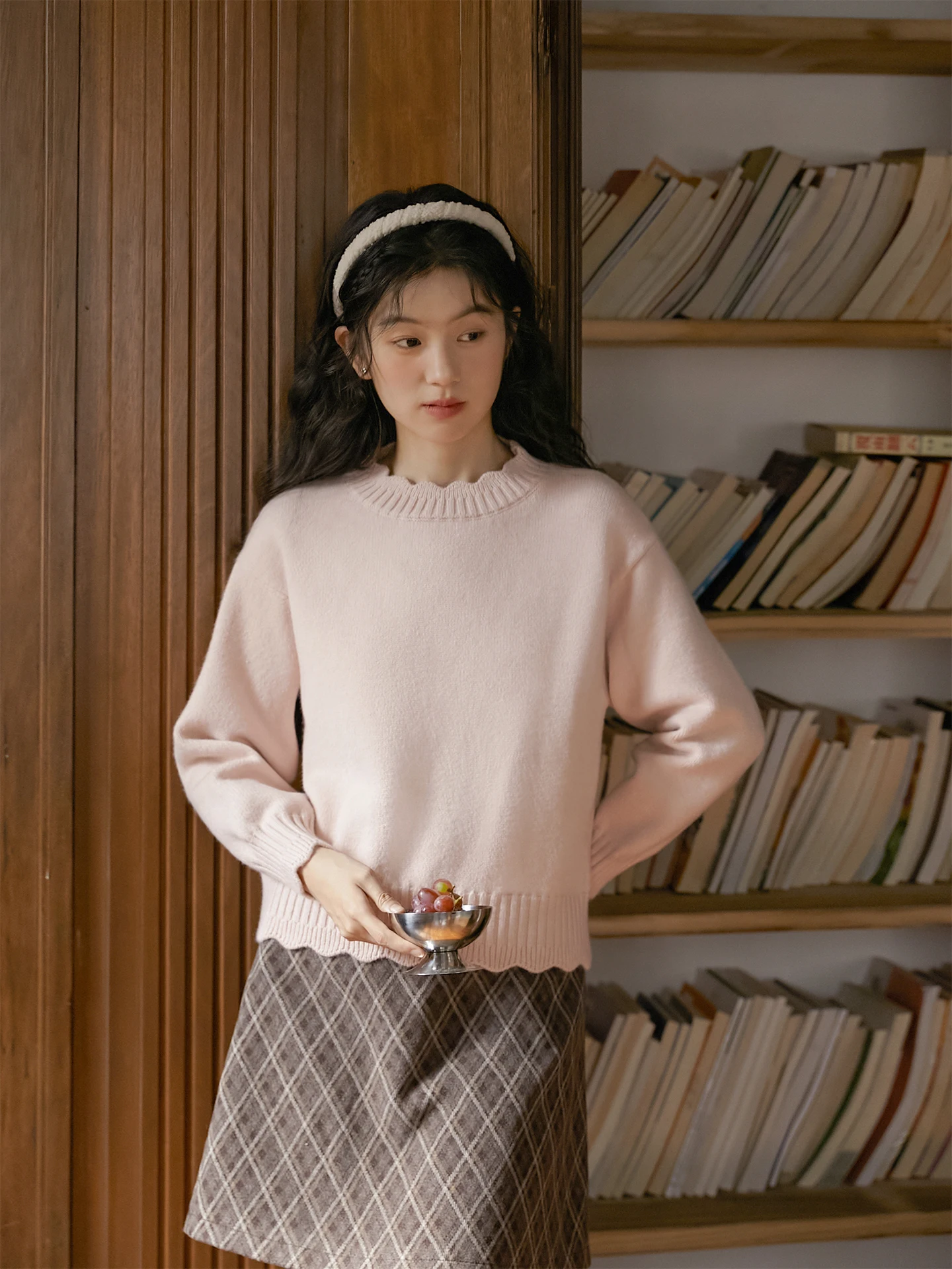 

Женский розовый вязаный свитер Nesoulum с кружевом, зимний, винтажный, мягкий, уютный, базовый слой, с круглым вырезом, длинный рукав