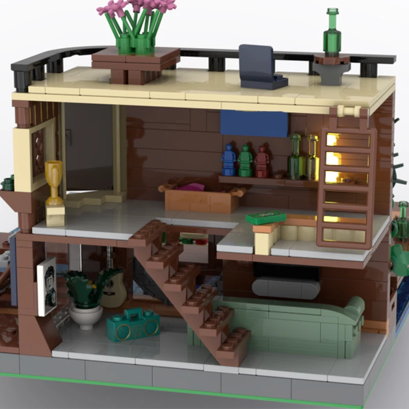 834PCS MOC Harbor View Dockside City Modular Waterfront DIY Model Building Blocks Birthday Toys Gift Collection