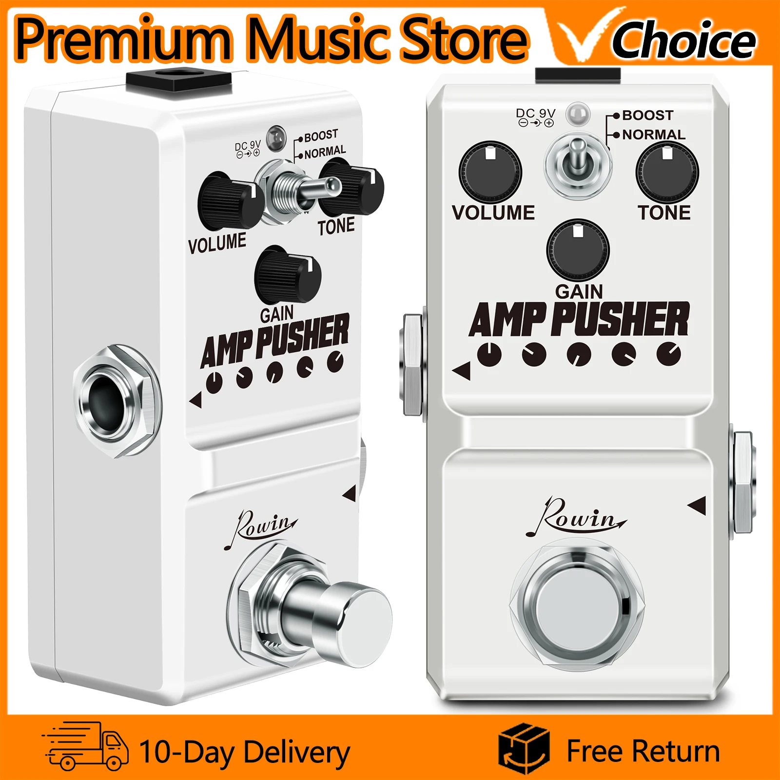 

ROWIN LN-323 AMP Pusher Guitar Effect Pedal Mini Guitar Overdrive Pedal True Bypass Full Metal Case Guitar Parts & Accessories