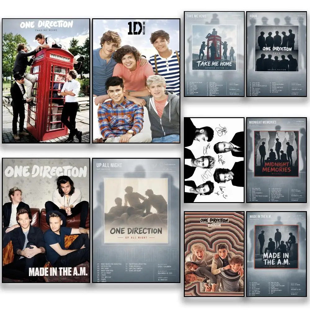 Group O-One Direction Pop Boy Band Poster HD Removable Wall Art Gift Bedroom Lounge Dorm Office Gaming Cafe Bars