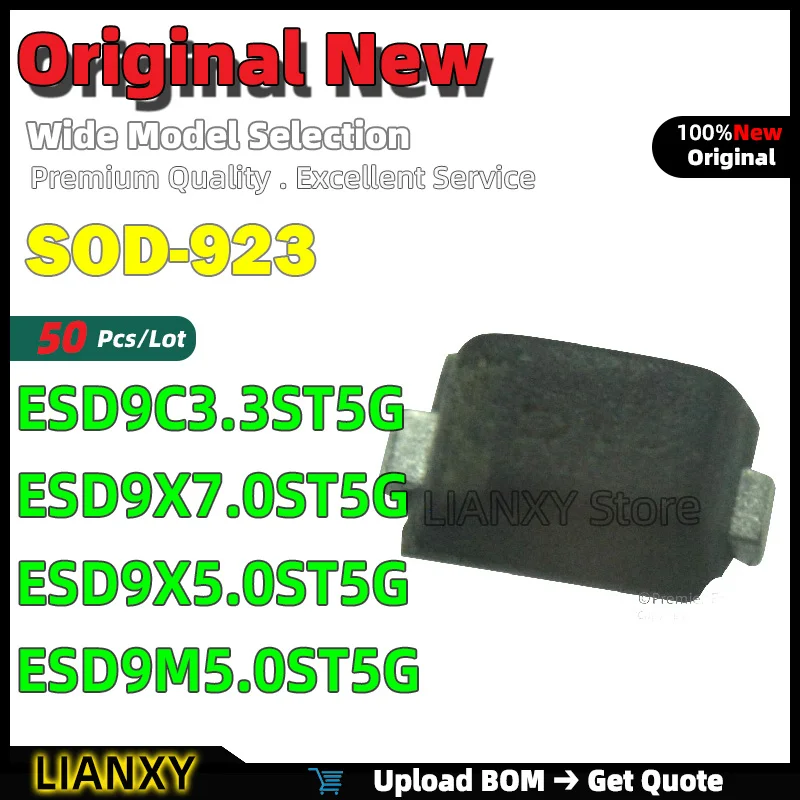 50pcs SOD-923 ESD9C3.3ST5G ESD9X7.0ST5G ESD9X5.0ST5G ESD9M5.0ST5G ESD Protection New Original