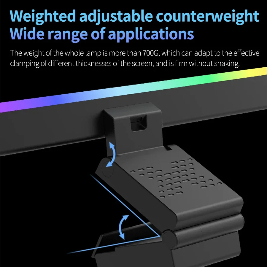Monitor Light Bar RGB Dynamic Rainbow Effect LED Desk Lamp Study Office Gamer Computer Screen Hanging Reading Light Table Lamps