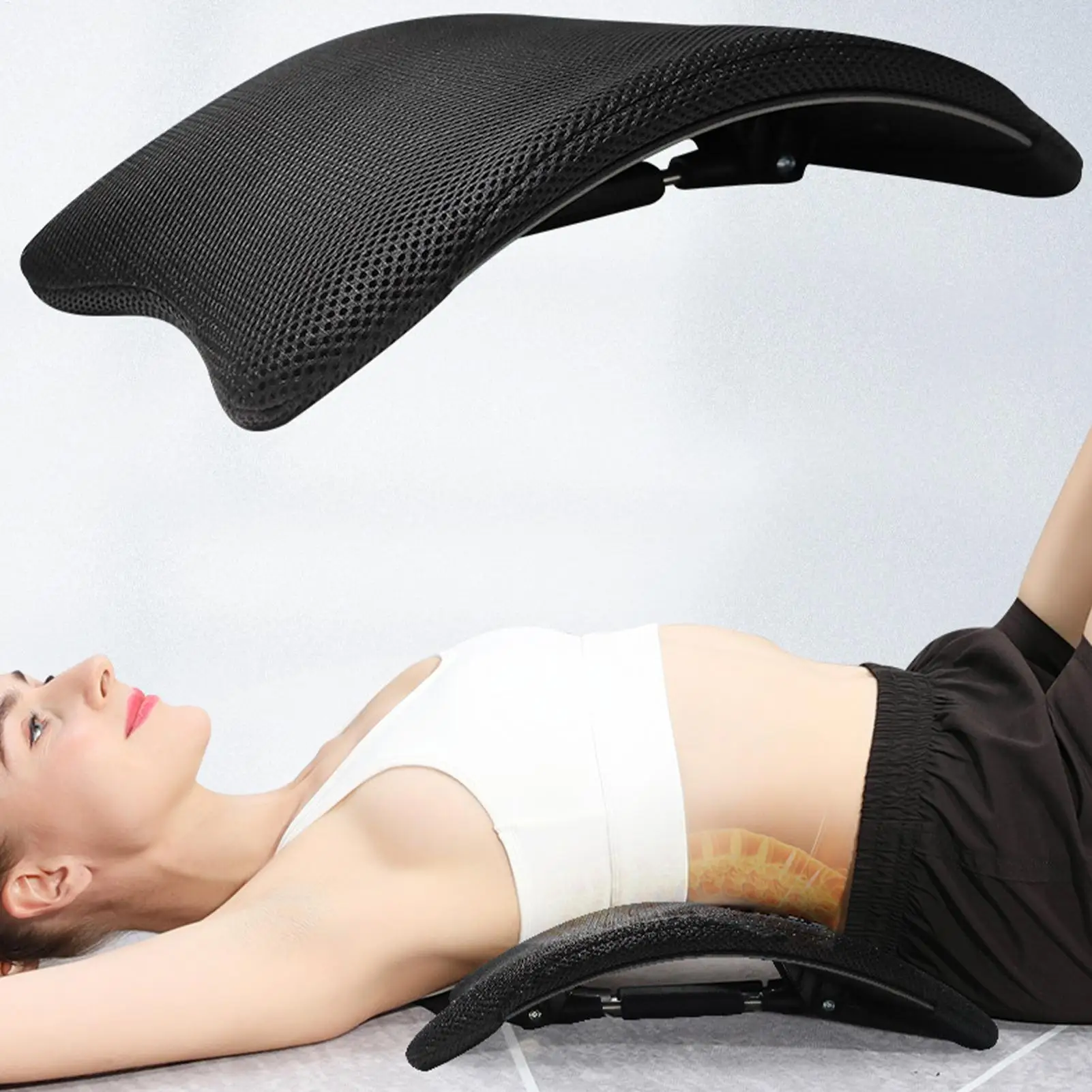 Tablero de soporte Lumbar, almohada ajustable portátil, dispositivo de agrietamiento de la espalda para mujeres, alineación, viaje en casa, Yoga, ejercicio físico