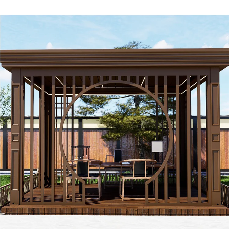 Toscana Modern High-Performance Aluminum Alloy Motorized Outdoor Pavilion Durable Rainproof Eco-Friendly Gazebo Arch Arbours PVC