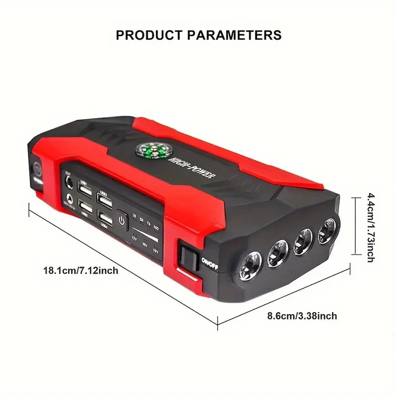

Portable 99800mAh Starter Battery Charger, Portable Mobile Phone Emergency Power for Car,Motorcycle,Yacht,and Outdoor Activities