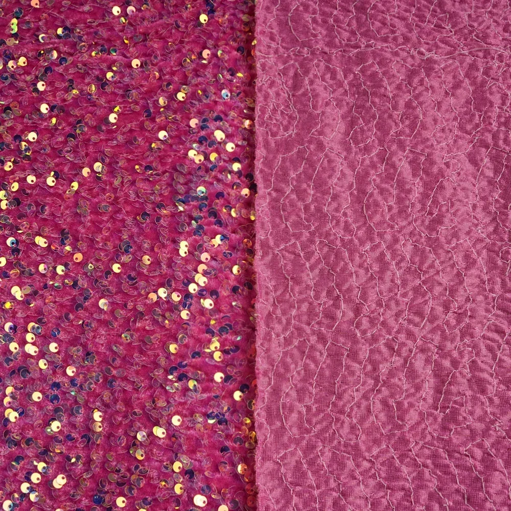 Mermaid Scale Sequins Fabric By The Yard Sequin Material Dress Color Glitter Fabric Party Dress Velvet 5 Yards Purple Green Red