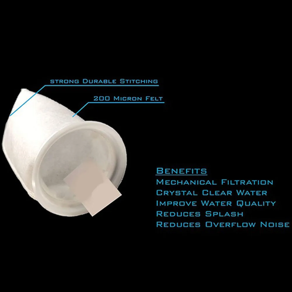 CHCH 12 Packs of Filter Socks, 200 Micrometres, for Fish Tank/Saline Aquarium, Pond, for Sump/Overflow