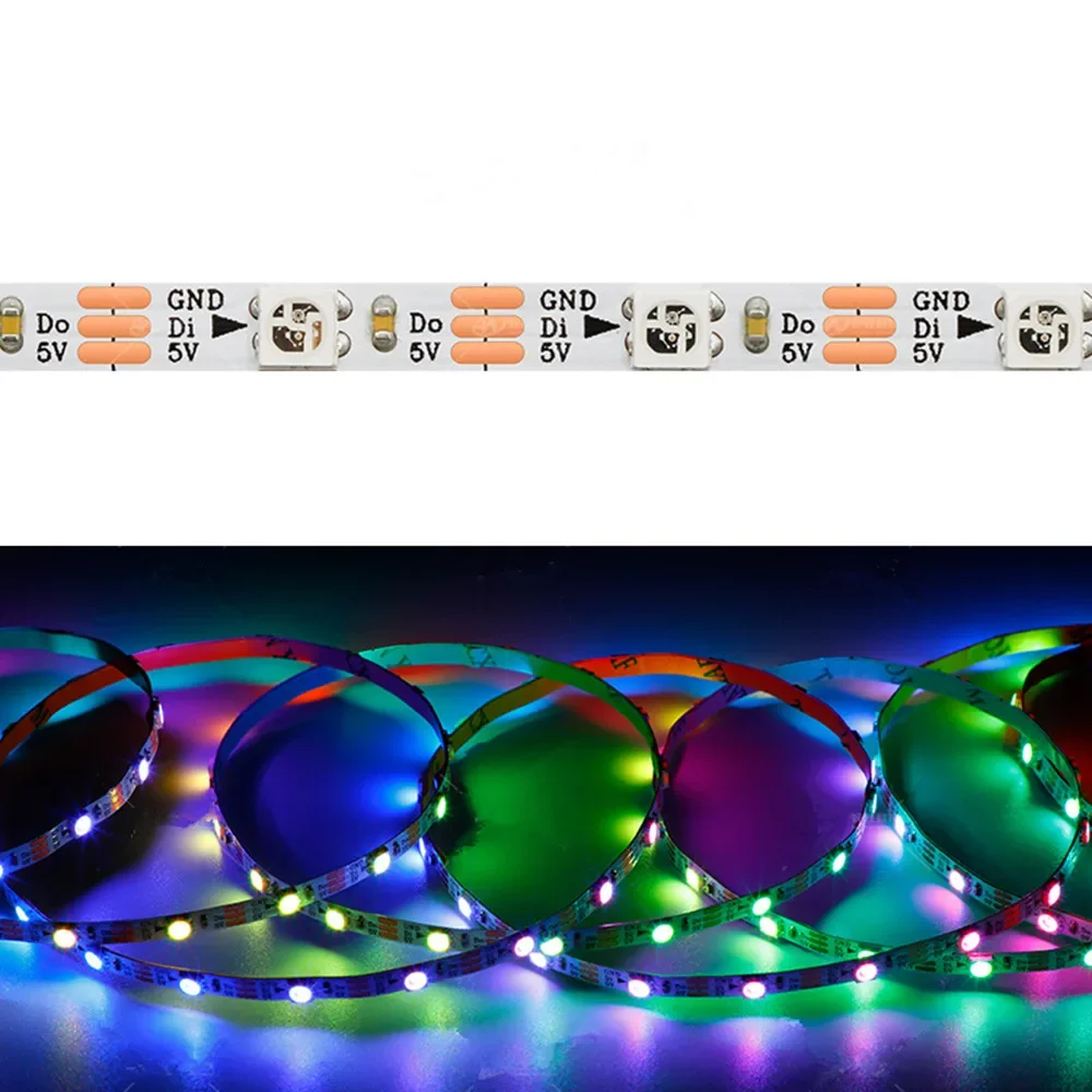 4mm5mm Narrow Width PCB WS2812B Pixel LED Strip Individually Addressable RGB Pixel Strip IP20 5V 60leds/m