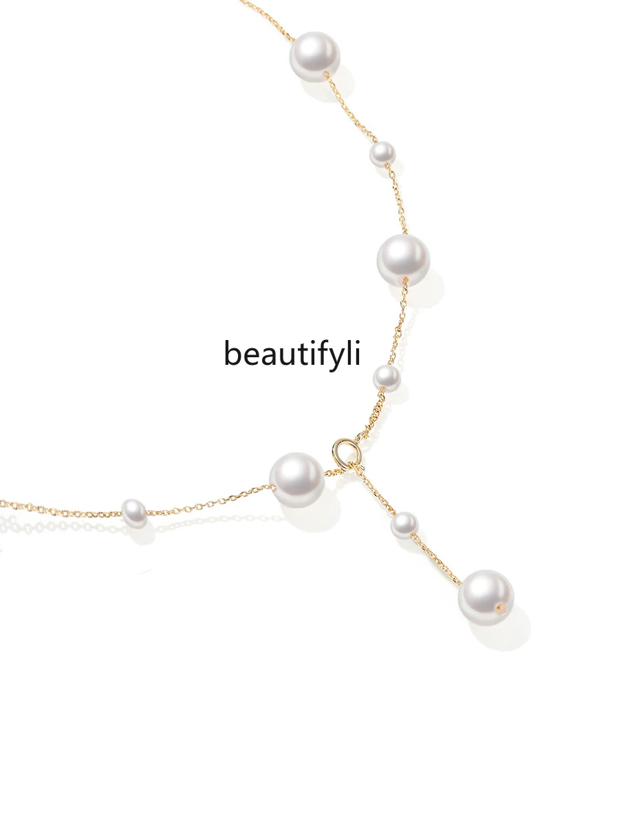 

French Gypsy Pearl Necklace Women's New Light Luxury Niche Premium Sense Clavicle Chain Tassel Necklace