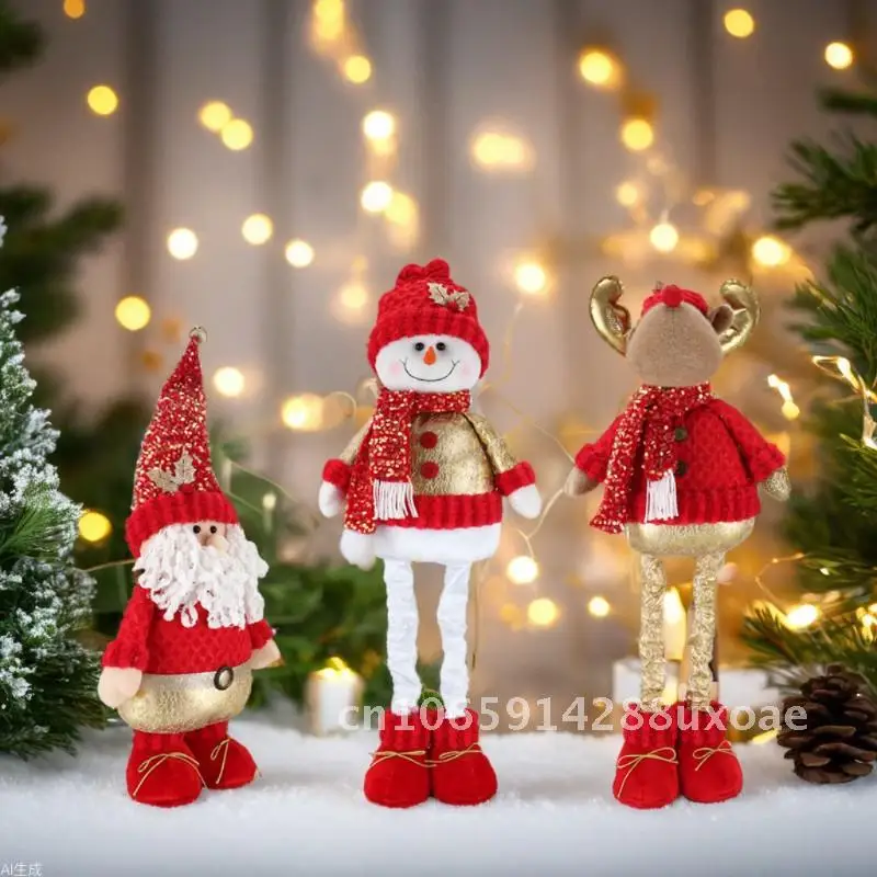 

New Christmas Gift 50CM Telescopic Legs Christmas Doll Window Decoration Christmas Decoration