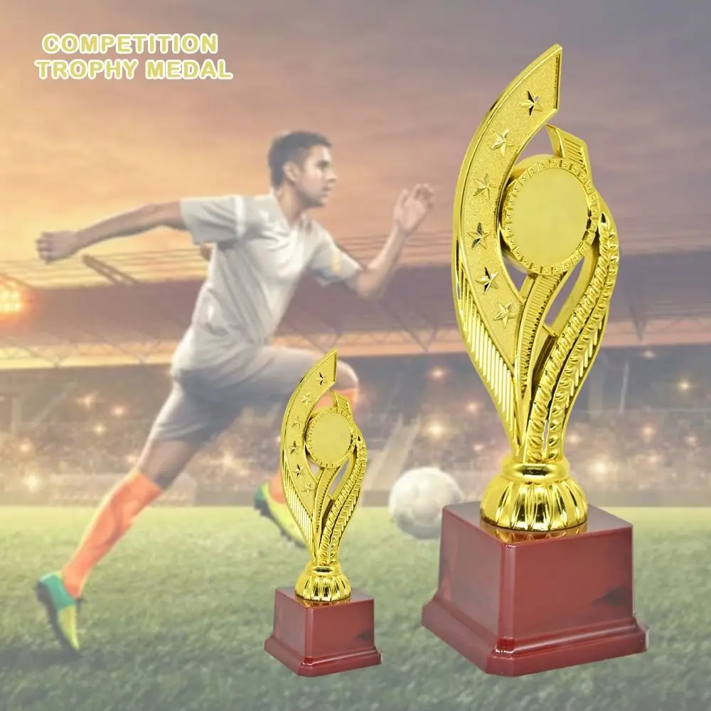 

Plastic Competition Trophy Medal Universal 19/24/28.5cm Medals Multi Size Gold Color Sports Meeting Ornament