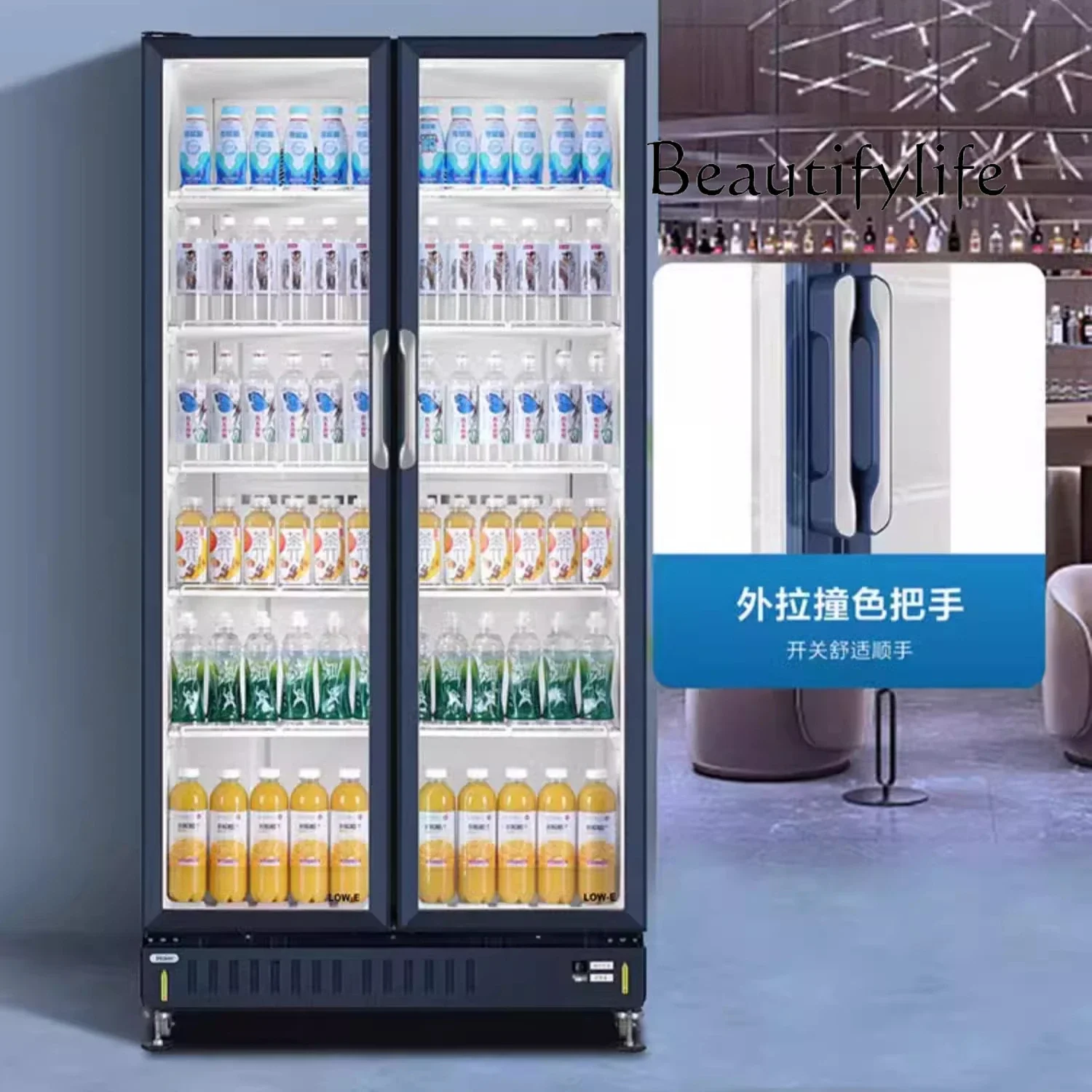 

Freezer Commercial Double Door Vertical Display Cabinet Air-Cooled Refrigerated Single Door Beverage Cabinet Fruit Fresh Cabinet