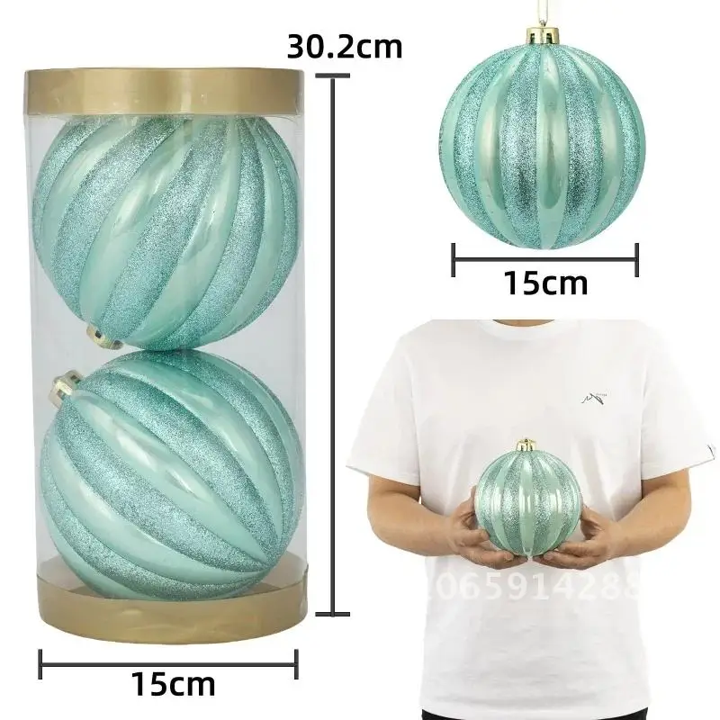 

15cm 2pcs Christmas Ball Ornaments Large Size Year Christmas Decoration Tree Pendant Spheres Party 2024 New Christmas