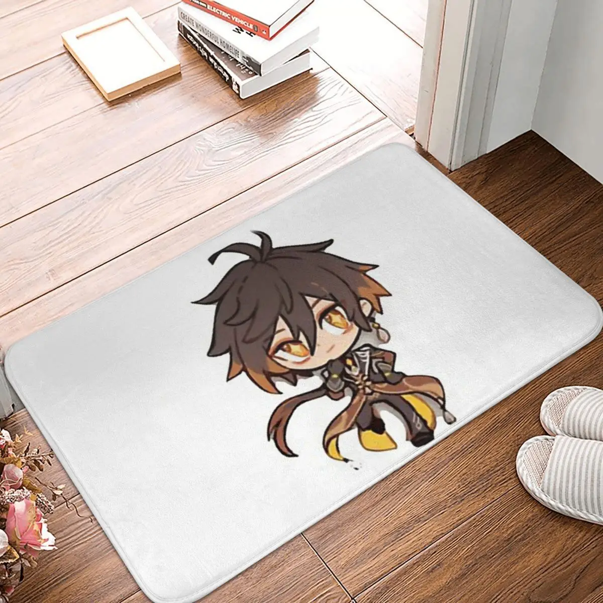 Genshin Impact Adventure Game Anti-Slip Doormat Bath Mat Morax Cute Balcony Carpet Welcome Rug Home Decor