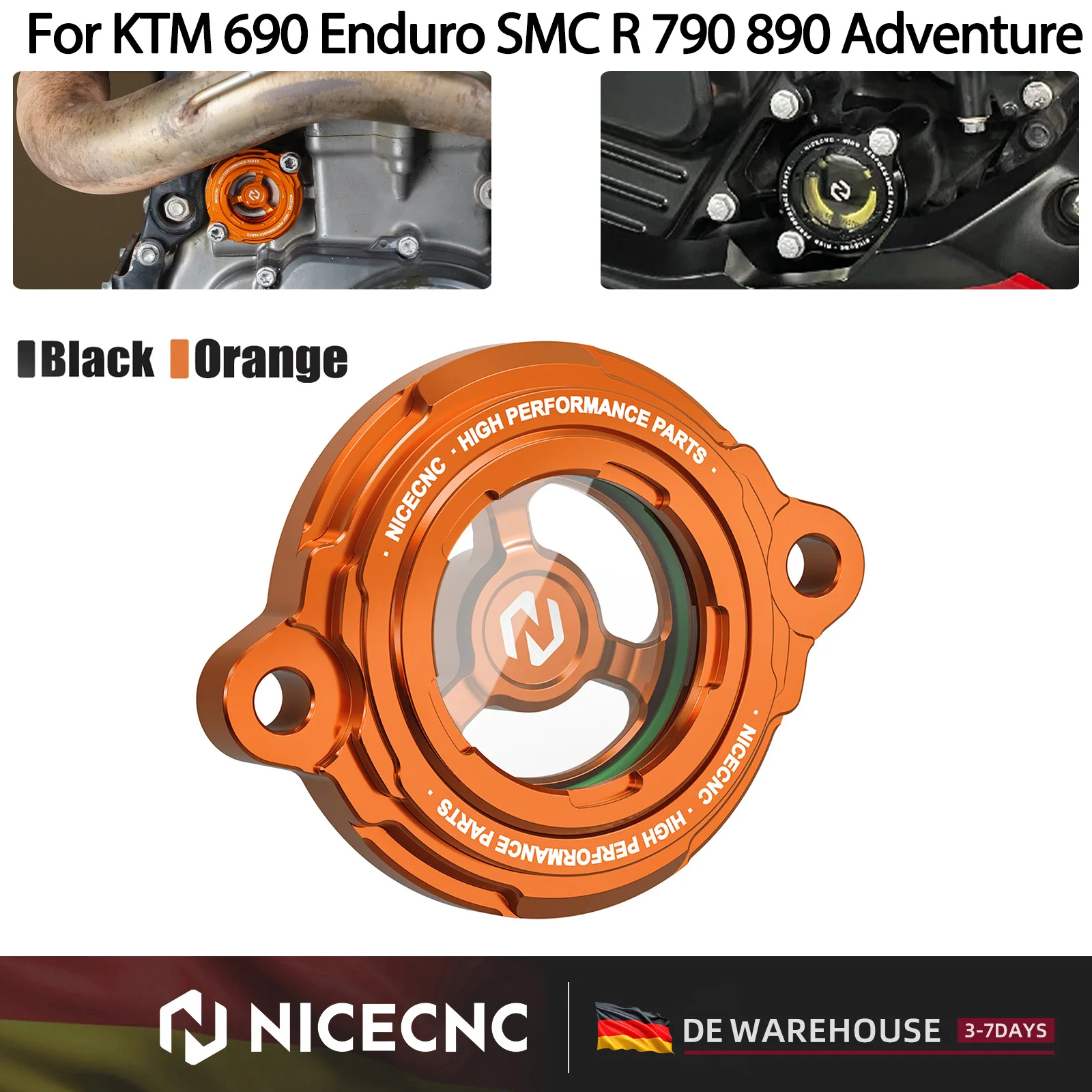 Motorölfilter-Abdeckkappe für KTM 690 Enduro R SMC R 790 890 Duke 790 890 Adventure/R 1050 1090 1190 Adventure 1290 Super Adventure/R/S/T Super Duke R/GT Duke RC 125 250 390 990 Super Duke Adventure/R