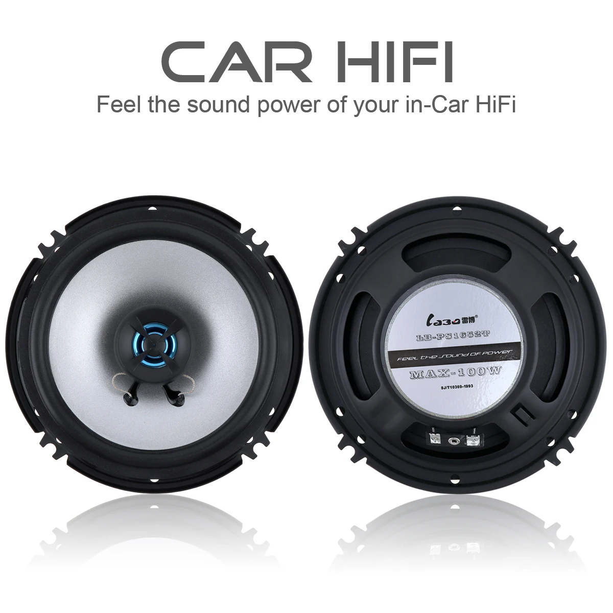 2pcs  6.5 Inch LB-PS1652T 100W 2 Way Car Speakers Coaxial Vehicle Door Auto Audio Music Stereo Full Range Frequency Hifi Speaker