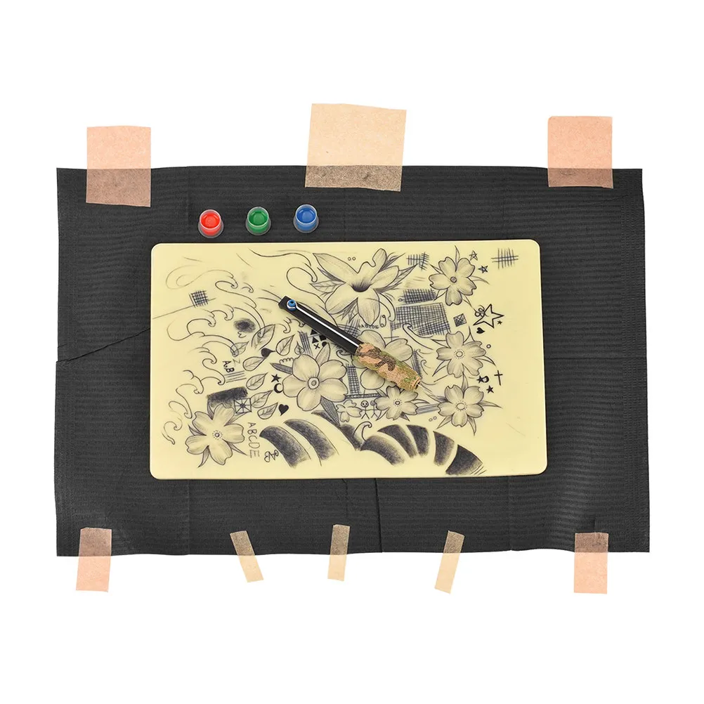 

5Pcs Table Mat Desk Pad for Tattooing Practice Breathable Skin-Friendly Paper Tape Multi-Use for Makeup Artists Beauty Salons