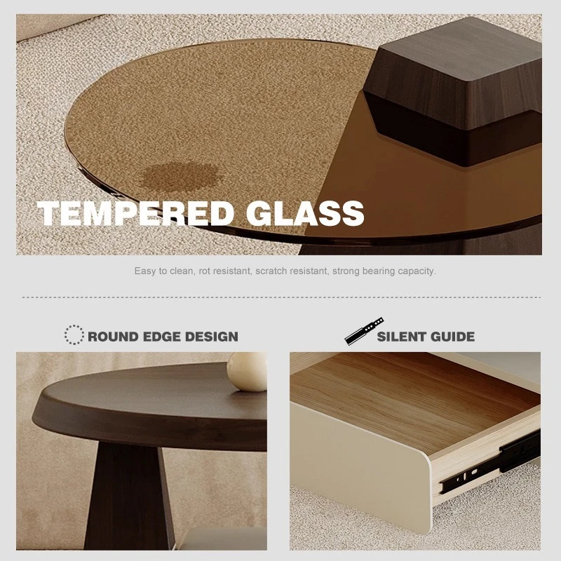 طاولات القهوة الخشبية الصلبة الإيطالية الحد الأدنى الشمال الطابق الدائمة غرفة المعيشة مصمم طاولة القهوة أثاث المنزل الإبداعي FYCT