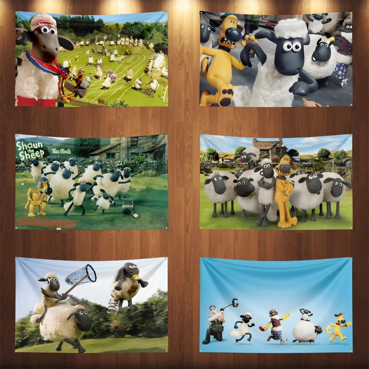 90X150CM S-Shauns-the-Sheeps Flag Polyester Digital Printed Game Tapestry Curtain For Decor