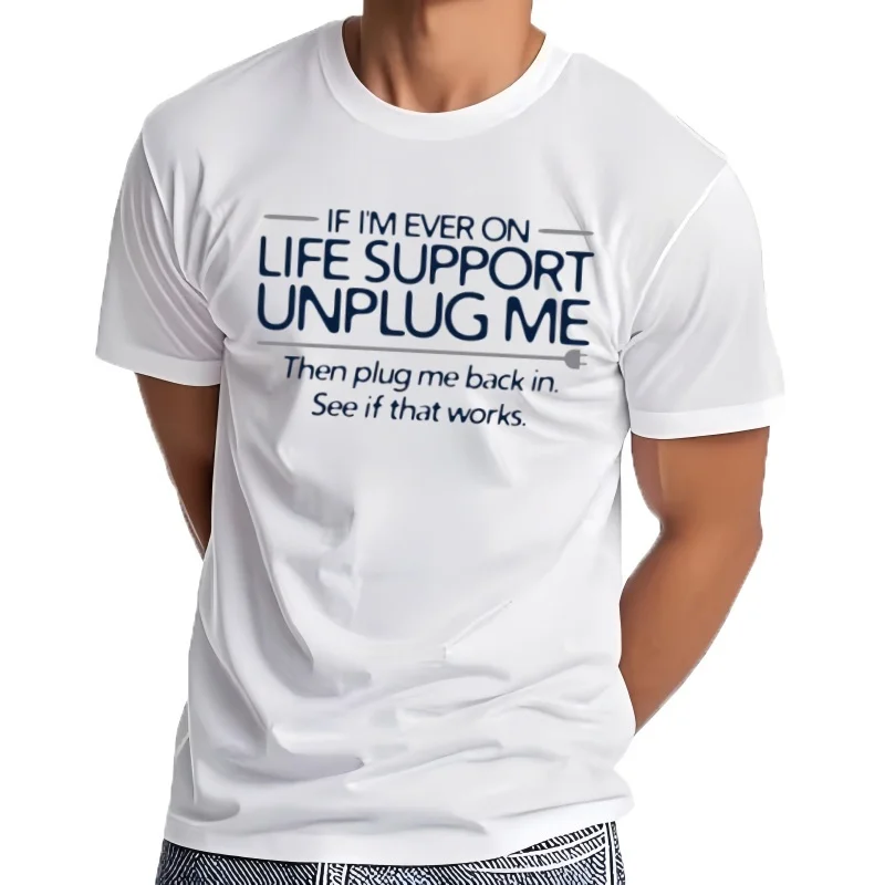 Camiseta divertida hilada con anillo súper suave, novedad gráfica de Humor sarcástico, soporte de vida, camiseta infor