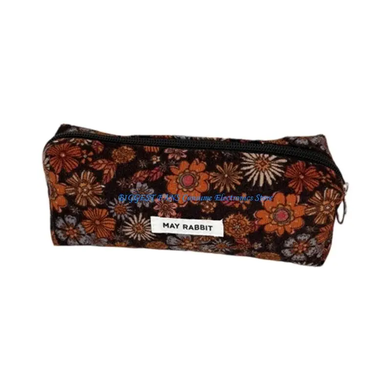 

Corduroy Pen Case Pencil Makeup Carrying Solution For Students Multifunctional Pencil Case