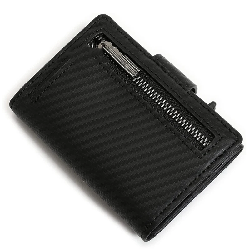 Aluminum Alloy Card Cover With Cowhide RFID Wallet Clip Hot Selling Metal Wallets Holder Small Package Black Solid Slots Purse