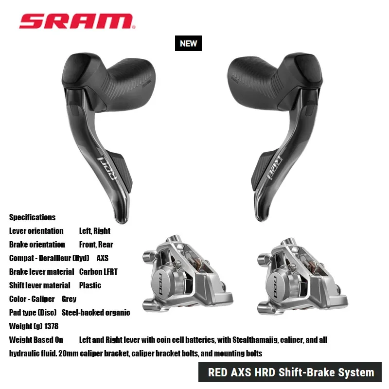 2025 SRAM RED XPLR AXS GROUPSET RED AXS HRD Shift-Brake System RED XPLR AXS Rear Derailleur with battery and charger