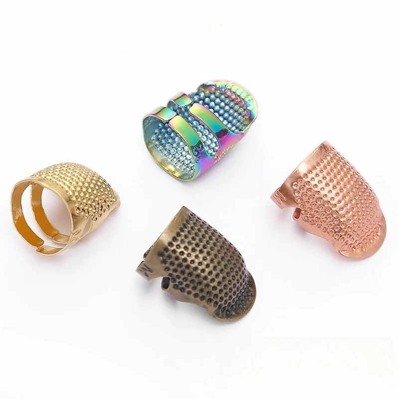 1 Stück Verstellbarer Näh-Fingerhut Vintage Fingerschutz Rutschfester Ring Handarbeitsnadel für DIY-Bastelarbeiten Nähwerkzeuge Zubehör – Detail 4