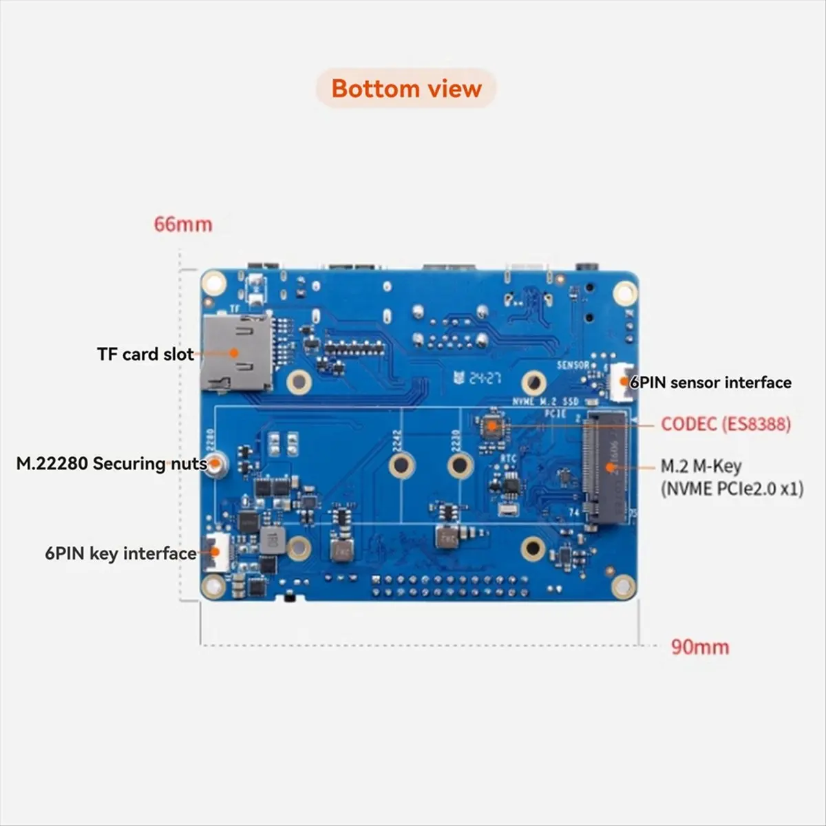 A10I For CM5 Tablet Base Board with WiFi+BT BLE, M.2 M-Key NVME/SATA SSD Support for Compute Module 5
