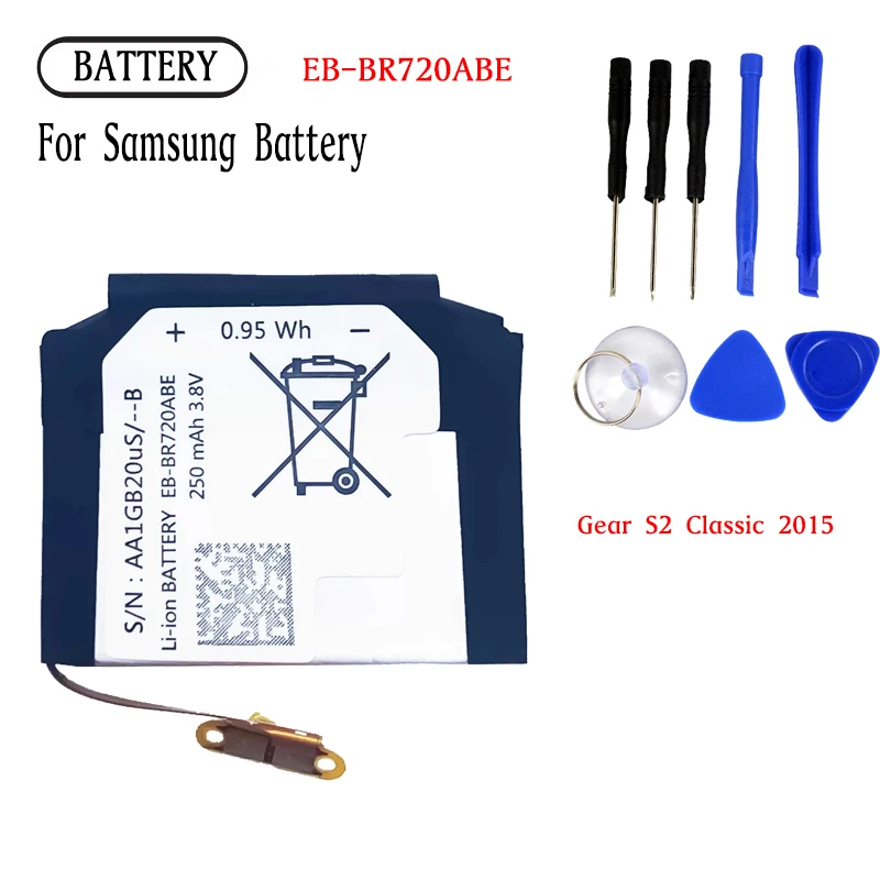 EB-BR720ABE Battery For Samsung Gear S2 classic SM-R720 R720 Repair Part high capacity Capacity Watch Batteries Bateria