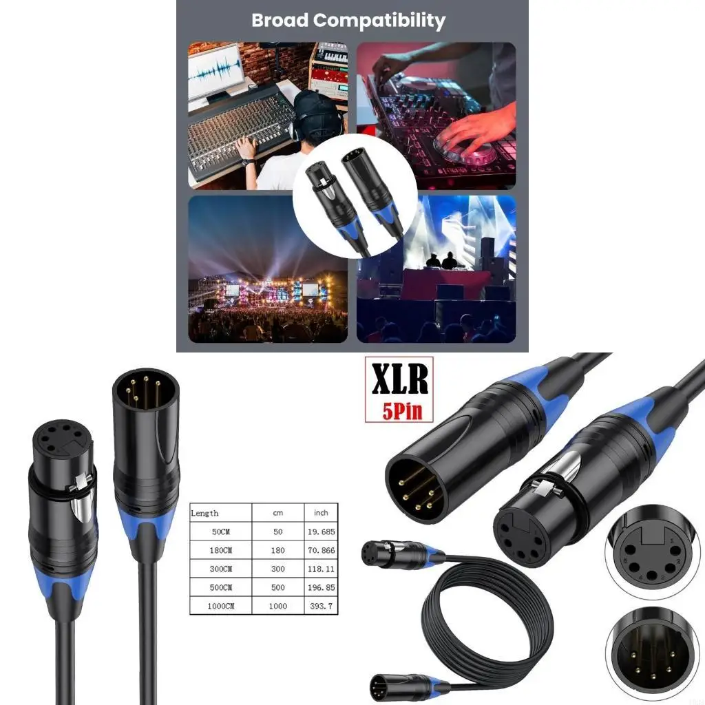 193A Male to Female XLR Connector Cord DMX512 Cable for Lighting Control & Connection