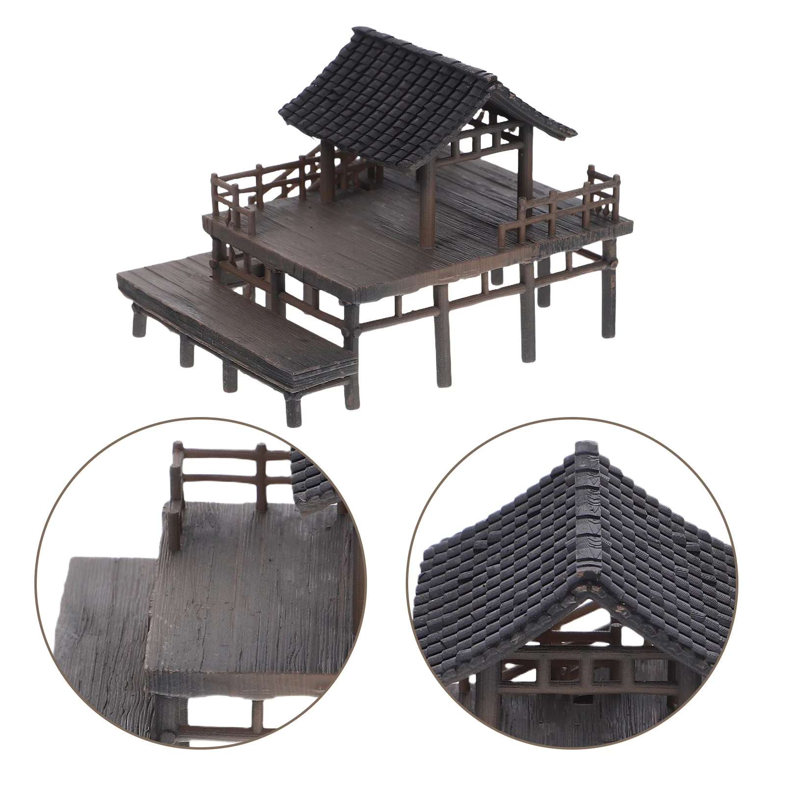 

Mini Pavilion Statue Micro Landscape Zen Garden Fish Tank Ornaments Chinese Bonsai Decor Miniature Ancient Architecture