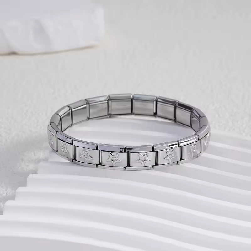 For Women Men Italian Charm Link 9mm Width Silver Gold Color Stainless Steel Bracelets on Hand DIY Making Jewelry Wholesale - Image 18