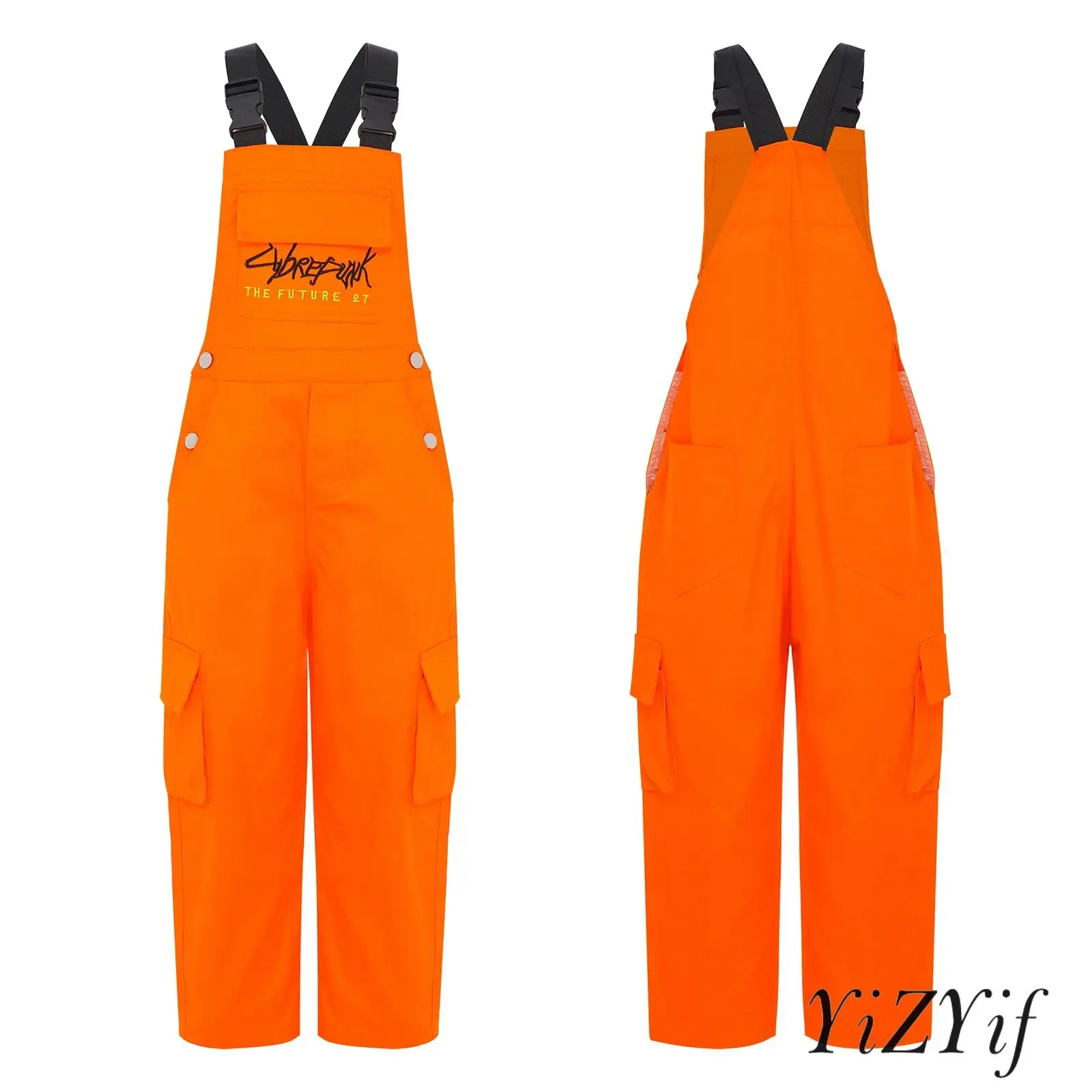 

Городский детский танцевальный комбинезон с регулируемыми пряжками и дышащим комбинезоном с вышивкой букв для хип-хоп, уличных танцев